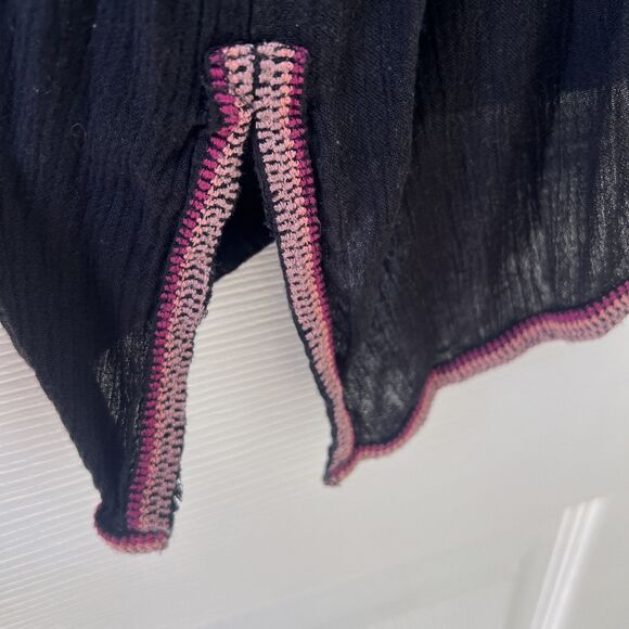 O'Neill Black Embroidered Cover-Up-Size M - Picture 4 of 6